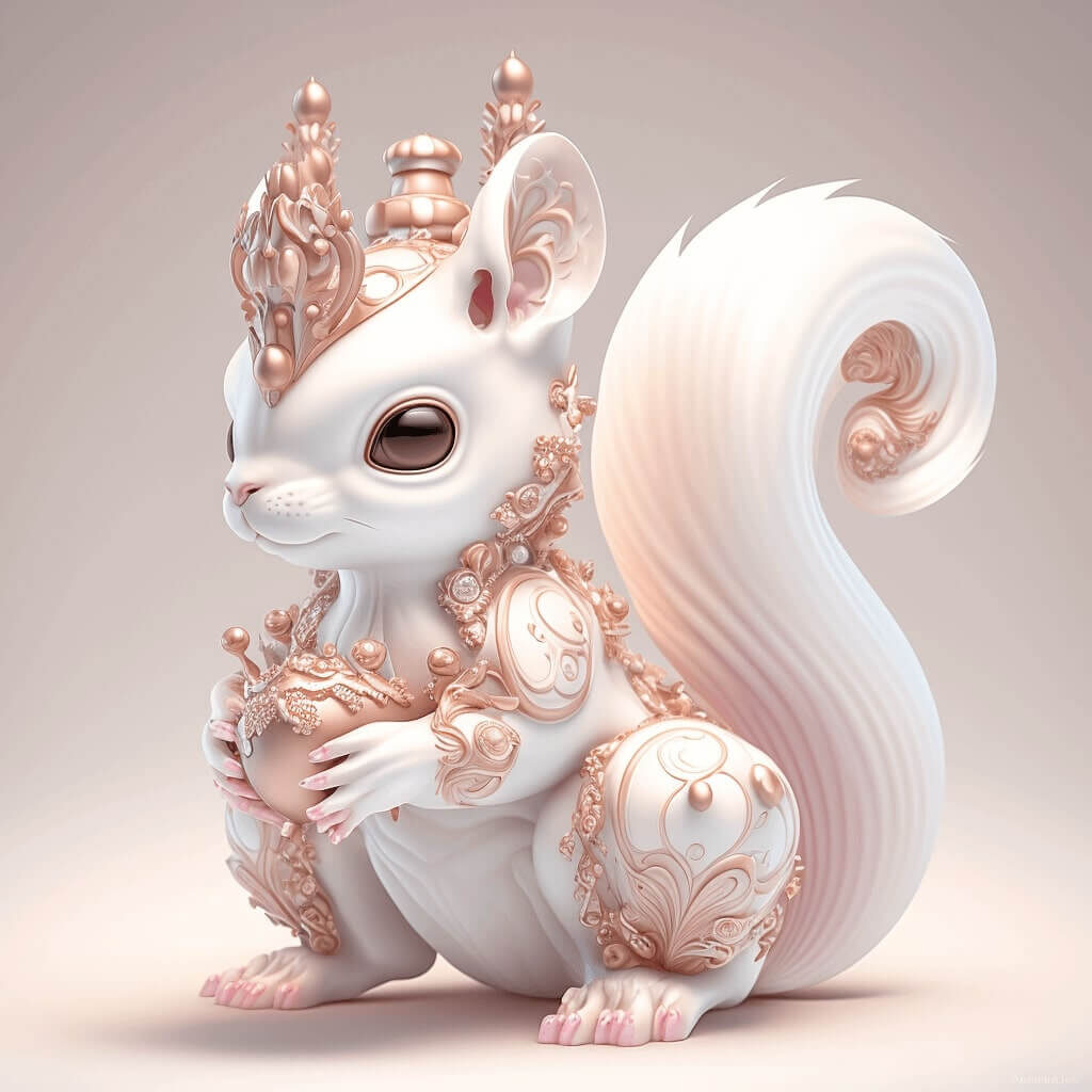 Immagine di scoiattolo 3d generata con  bot di Intelligenza artificiale